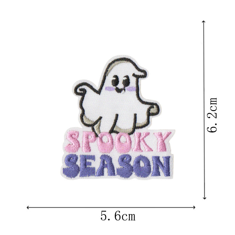 Wholesale new small ghost magic embroidery stickers cartoon cloth stickers handbook mobile phone Halloween decoration stickers DIY embroidery